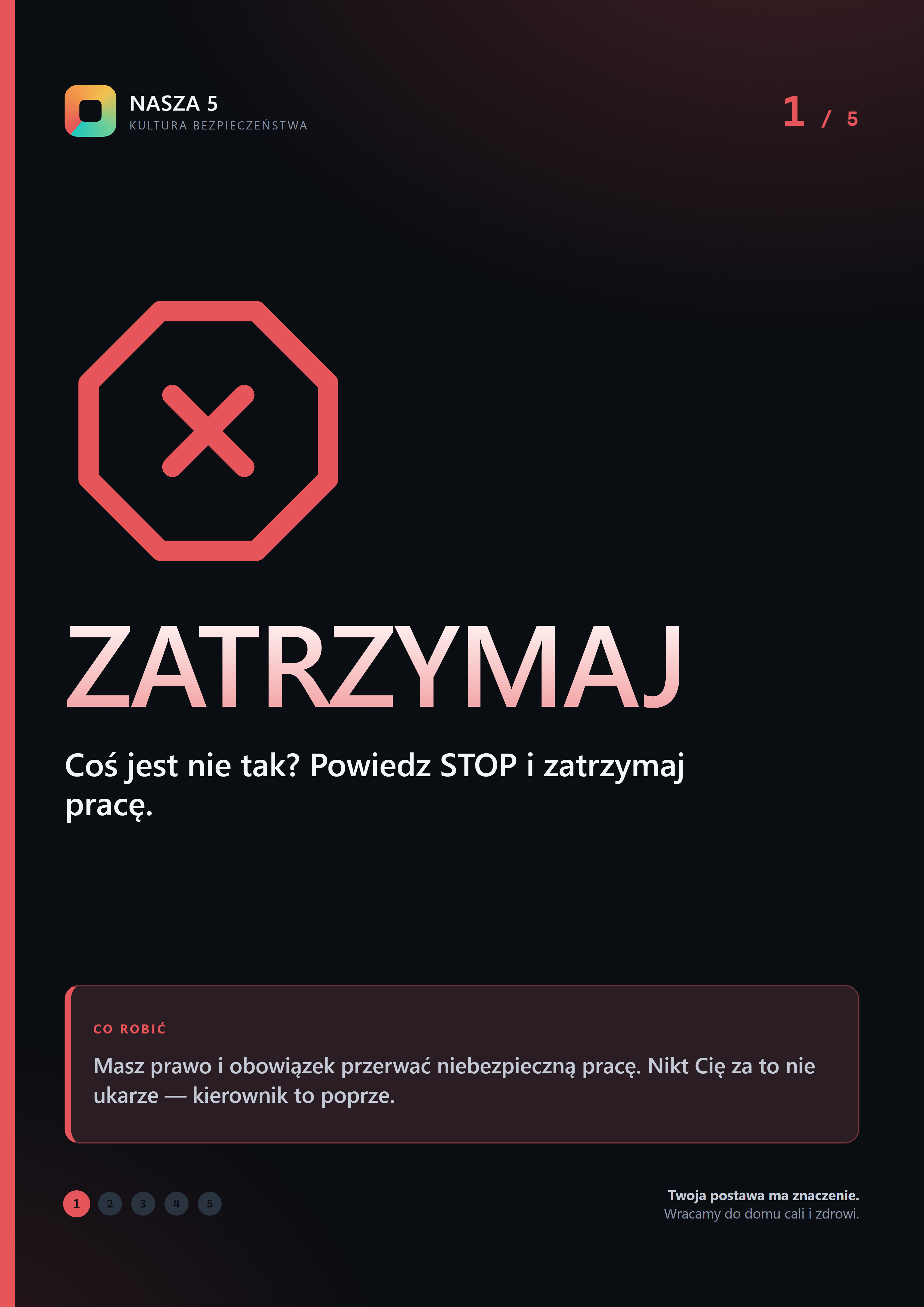 Plakat NASZA 5 — Zatrzymaj