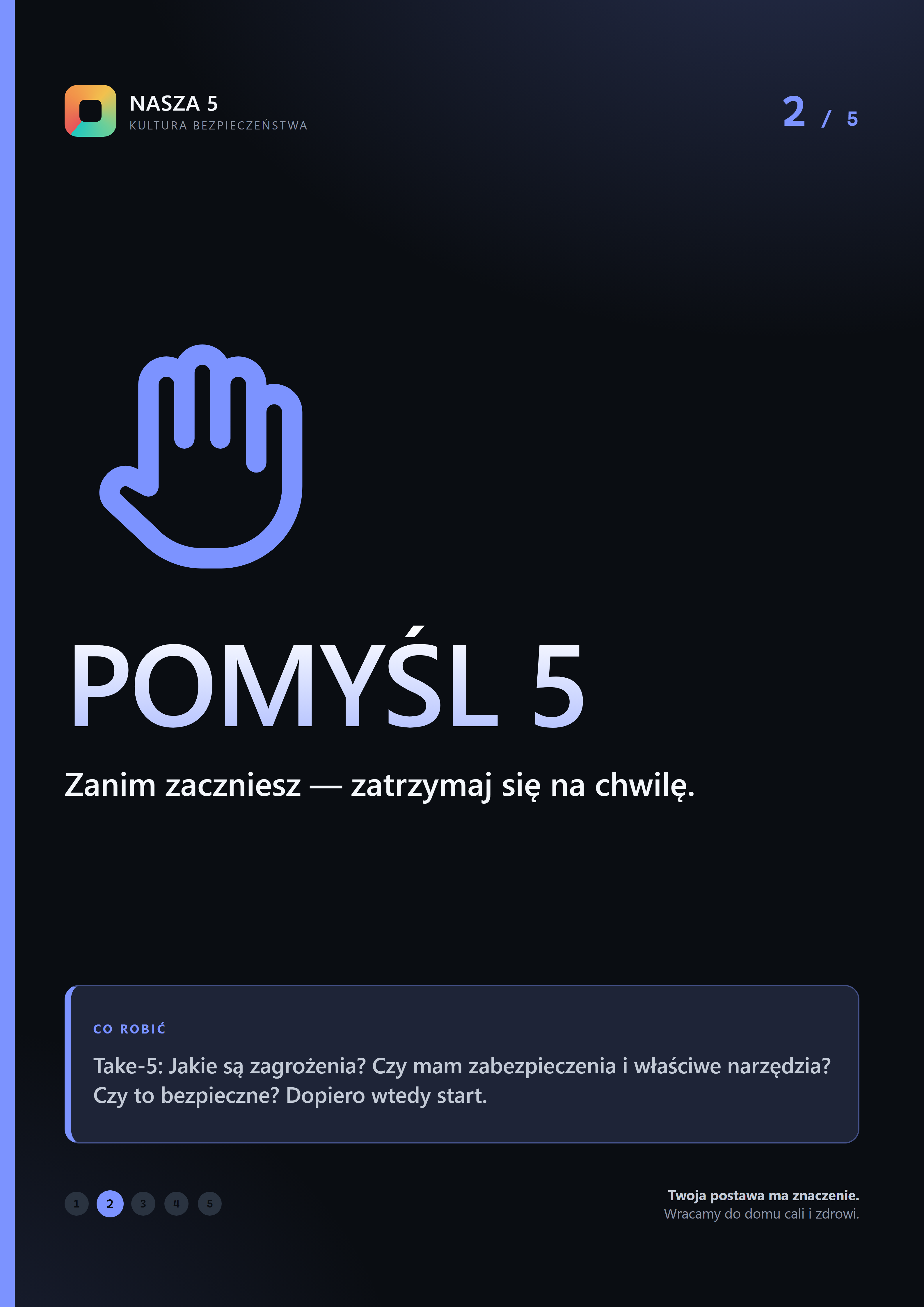 Plakat NASZA 5 — Pomyśl 5
