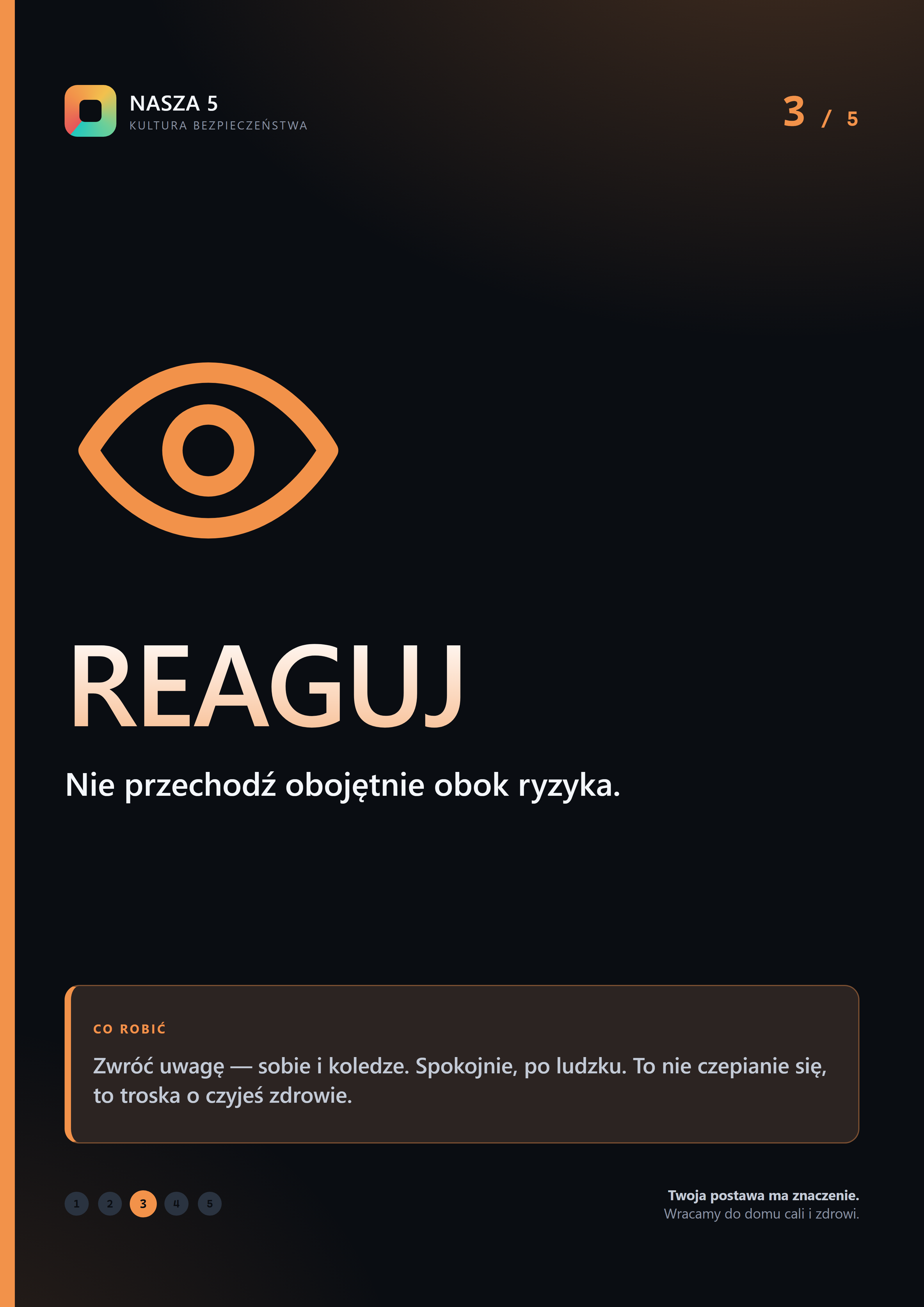 Plakat NASZA 5 — Reaguj