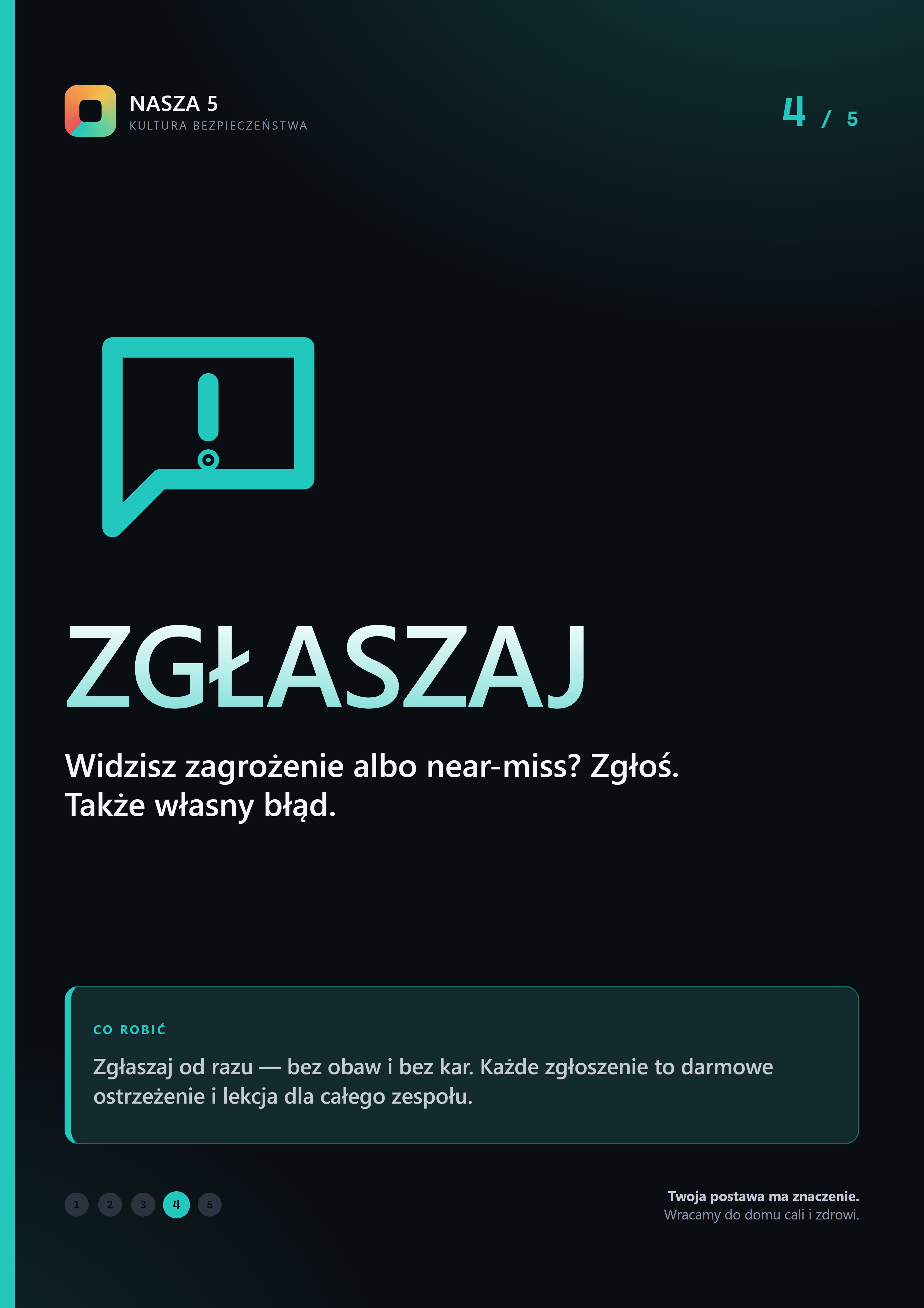 Plakat NASZA 5 — Zgłaszaj