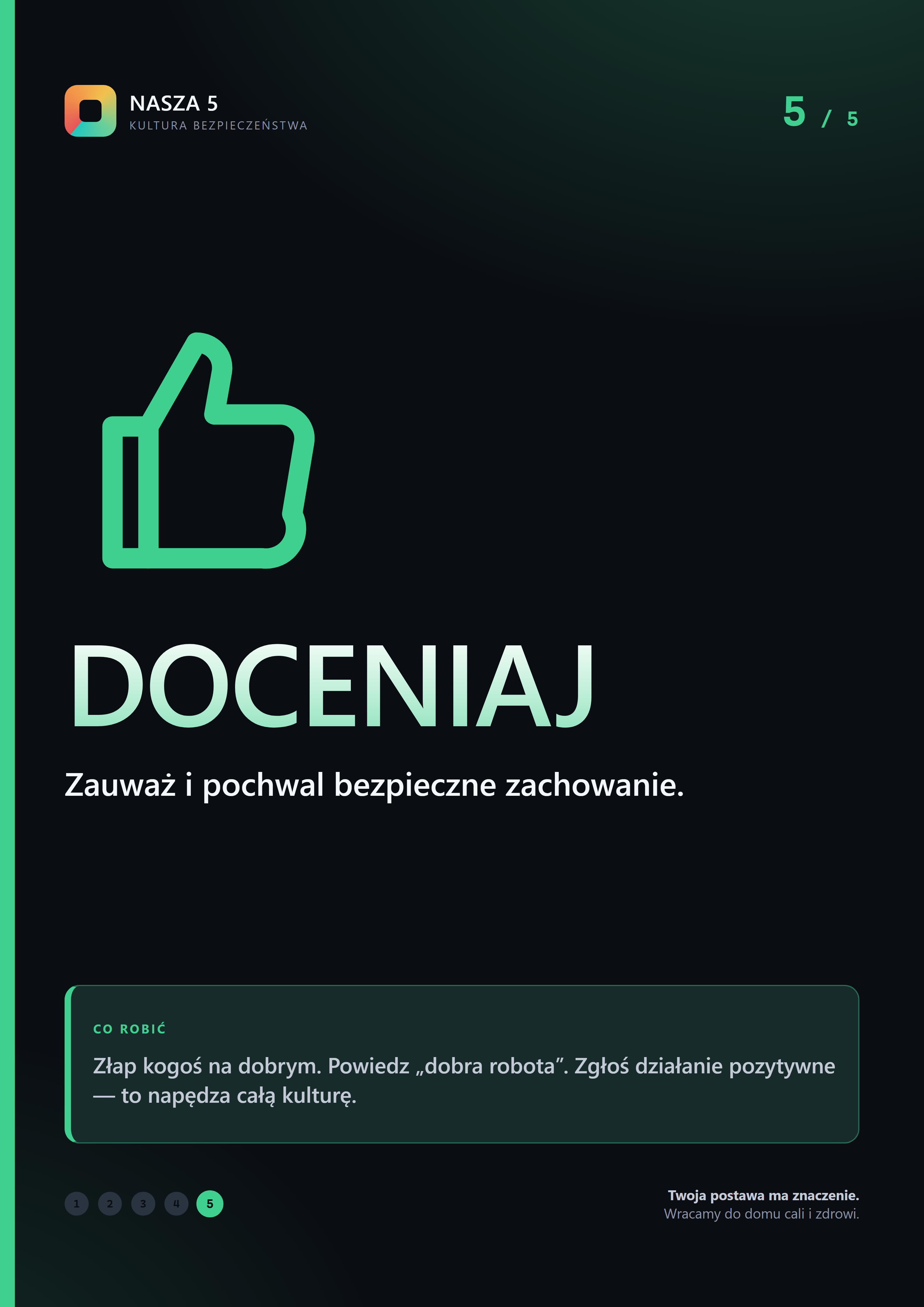 Plakat NASZA 5 — Doceniaj