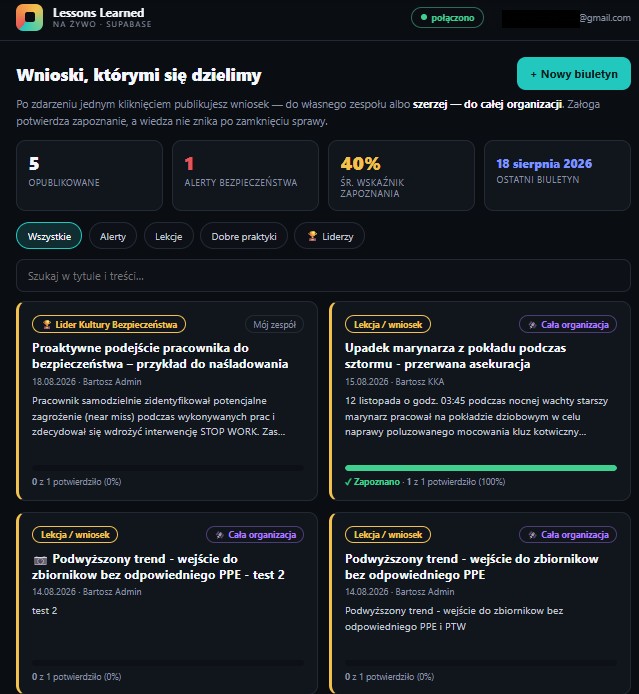 Biuletyny i Alerty — podgląd modułu