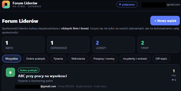 Forum Liderów — podgląd modułu